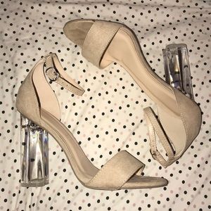 NUDE GLASS HEELS